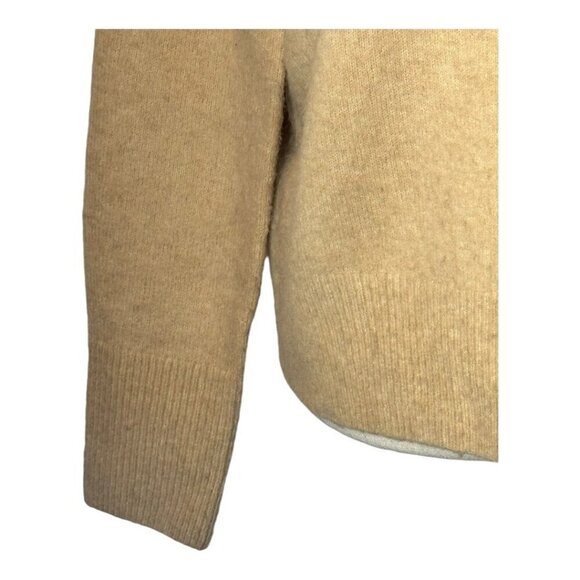 Magaschoni Sweater Women Small Tan Knit Wool Blend Mock Neck Pullover - Picture 6 of 10